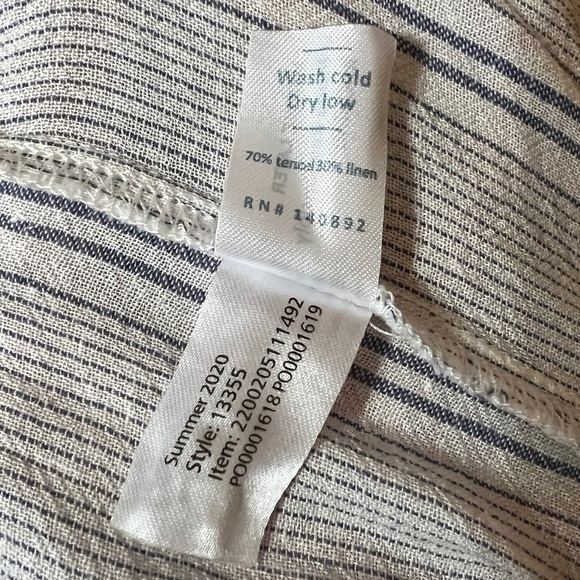 Marine Layer | Aly Pant Linen Tencel Striped Wide Leg Pants High Rise Size S - Picture 13 of 13